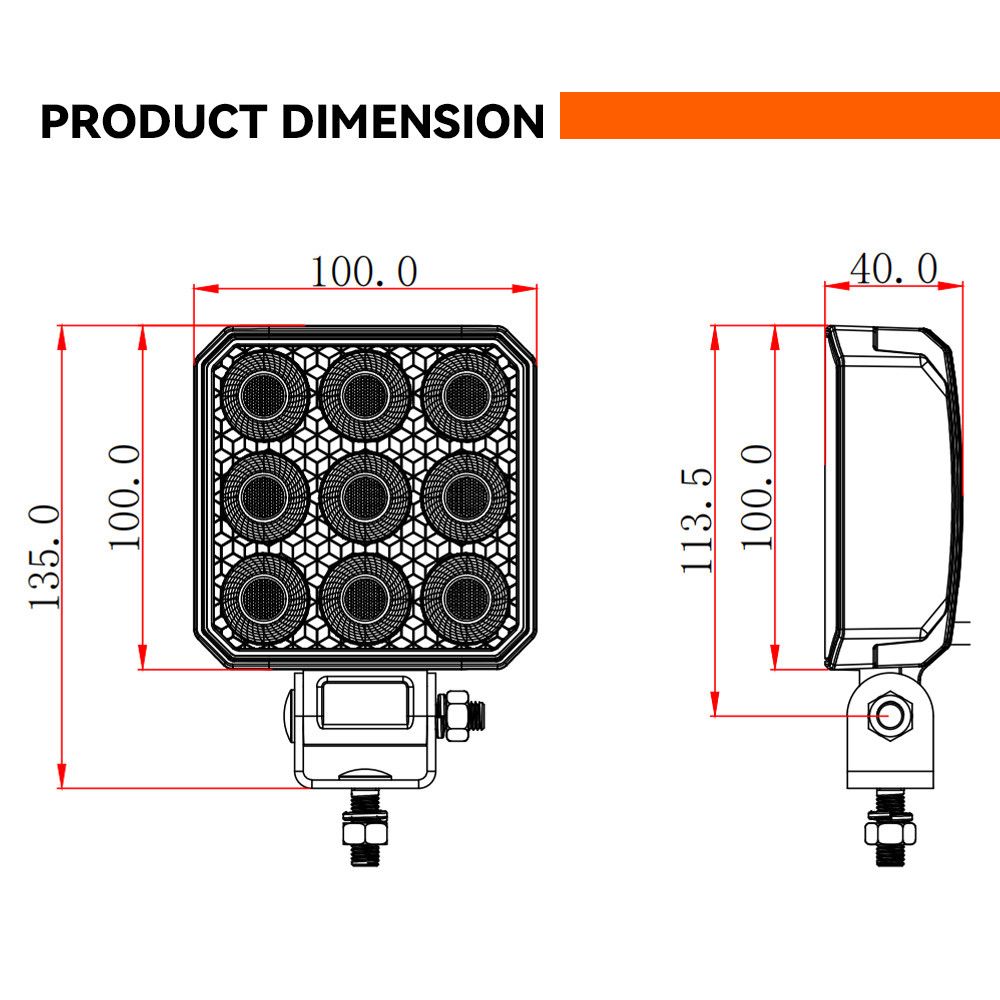 products/1527/Led radno svetlo reflektor.jpg - LED REFLEKTOR - RADNO SVETLO 10x10cm 54W - Xenon Svetla Beograd